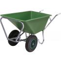 Kruiwagen 160 liter dubbel wiel kunststof 